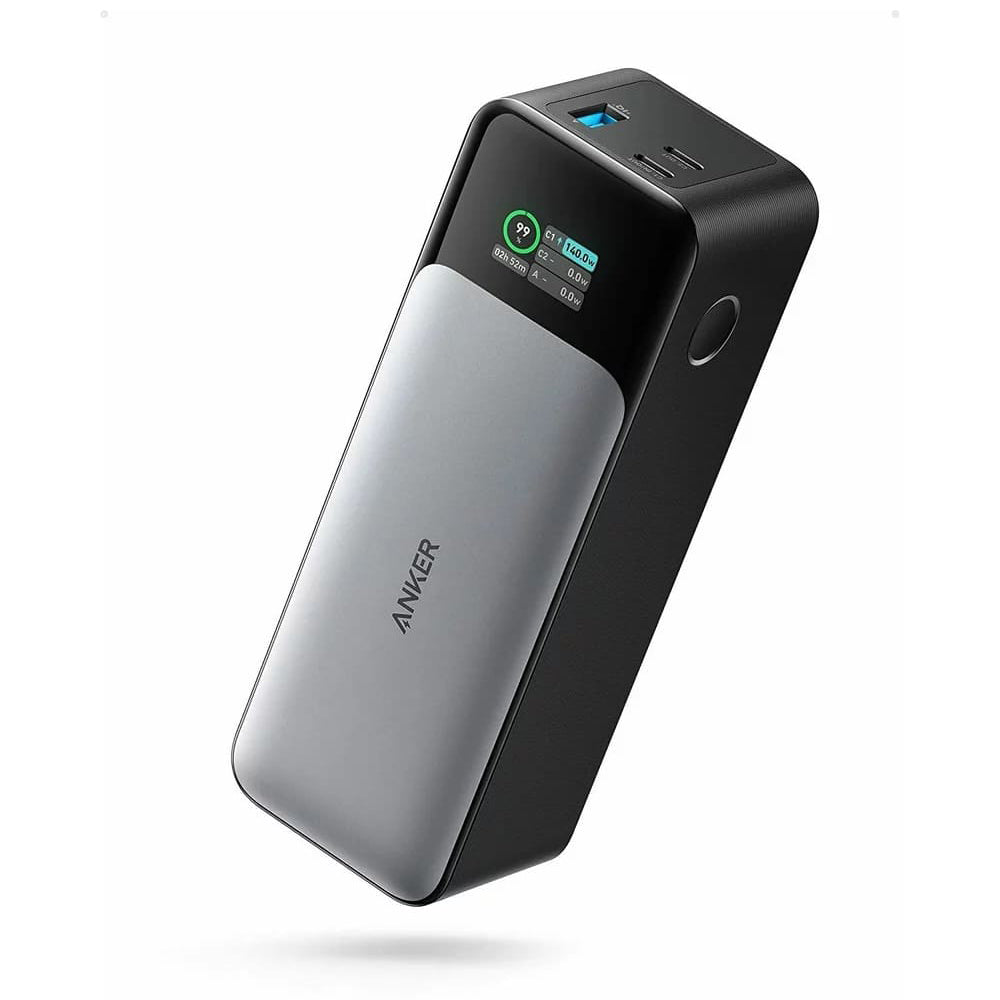 Anker - Power Bank - 24000mAh, 140W, GaN Prime, Smart Digital Display, 2x USB-C, USB-A, PowerDelivery 3.1 - Black/Gray